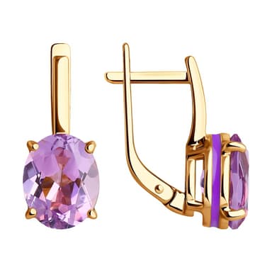 Серьги из Золота 585 с аметистами