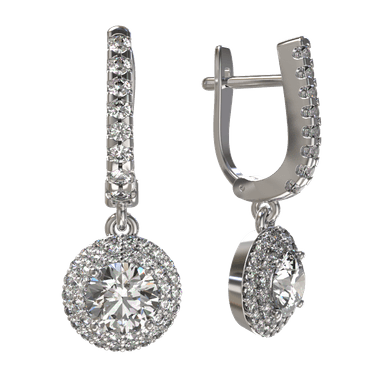 Серьги из серебра 925 с фианитами