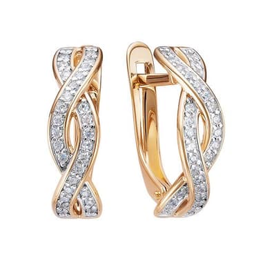 Серьги из золота 585 с фианит