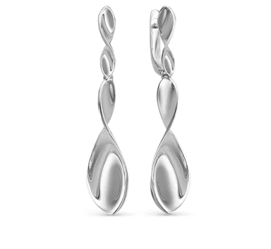 Серьги из серебра 925 без вставки