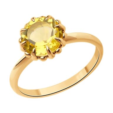 Кольцо из золота 585 с цитринами