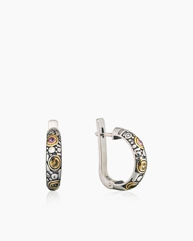 Серьги из серебра 925 с турмалином