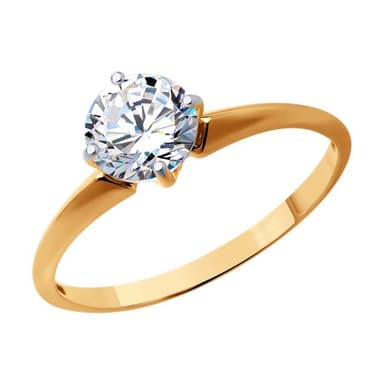 Кольцо из золота 585 с фианитами