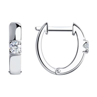 Серьги из серебра 925 с фианитами