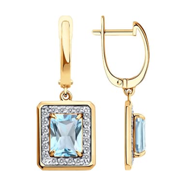 Серьги из Золота 585 с топазами