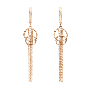 Серьги из золота 585 без вставки