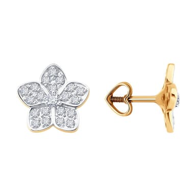 Серьги из Золота 585 с фианитами