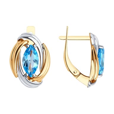 Серьги из Золота 585 с топазами