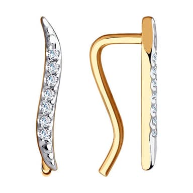 Серьги из золота 585 с фианитами