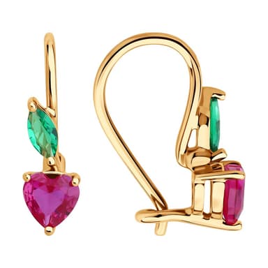 Серьги из Золота 585 с фианитами