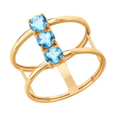 Кольцо из золота 585 с топазами