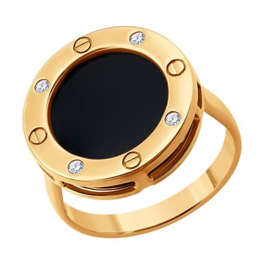 Кольцо из Золота 585 с агатами