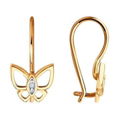 Серьги из Золота 585 с фианитами