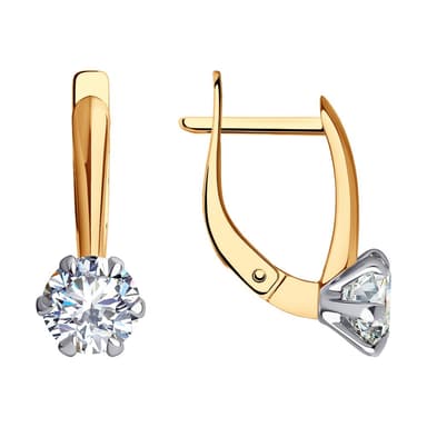 Серьги из золота 585 с фианитами