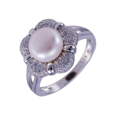 Кольцо из серебра 925 с жемчугом