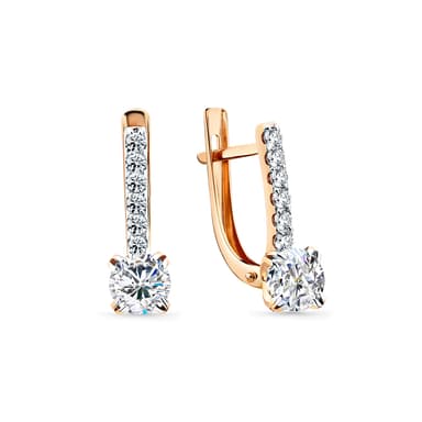 Серьги из золота 585 с фианитами