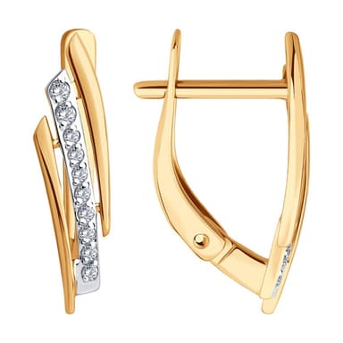 Серьги из Золота 585 с фианитами