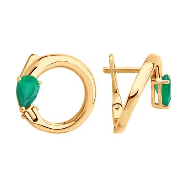 Серьги из Золота 585 с агатами