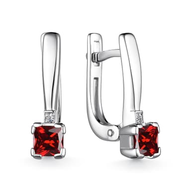 Серьги из серебра 925 с гранатом