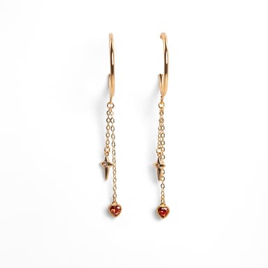 Серьги из стали с ювелирным стеклом