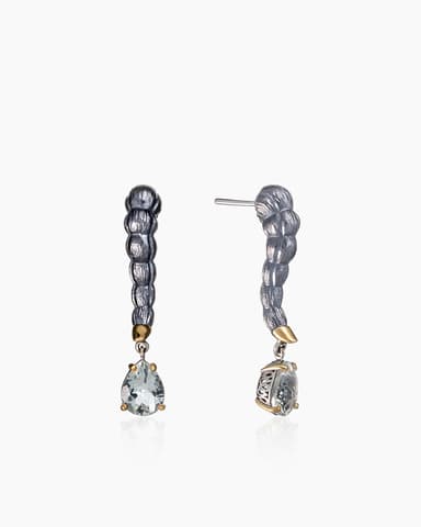 Серьги из серебра 925 с празиолит