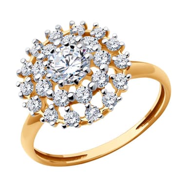 Кольцо из золота 585 с фианитами