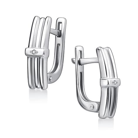 Серьги из серебра 925 с бриллианитами