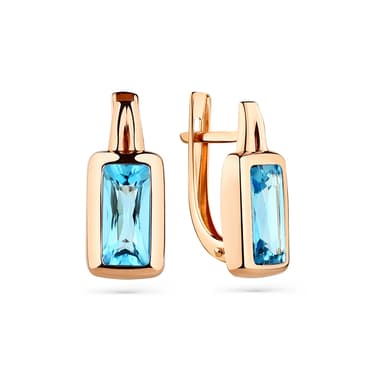 Серьги из золота 585 с топазом