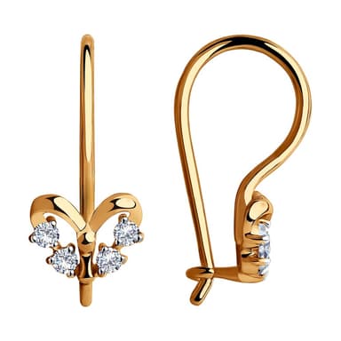 Серьги из золота 585 с фианитами