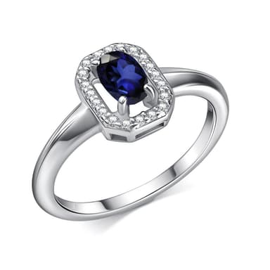 Кольцо из серебра 925 с сапфирами