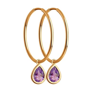 Серьги из золота 585 с аметистами