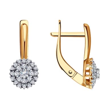 Серьги из золота 585 с фианитами