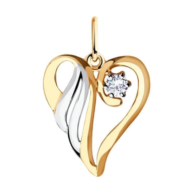 Подвеска из золота 585 с фианитами