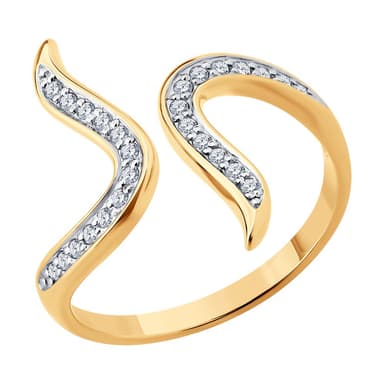 Кольцо из золота 585 с фианитами