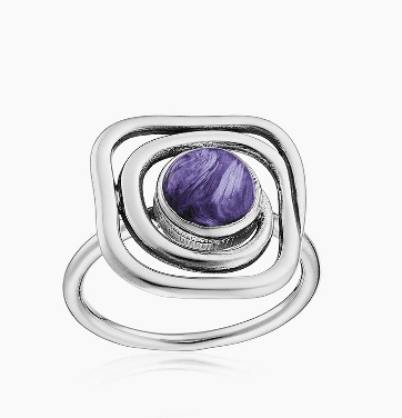 Кольцо из серебра 925 с чароит
