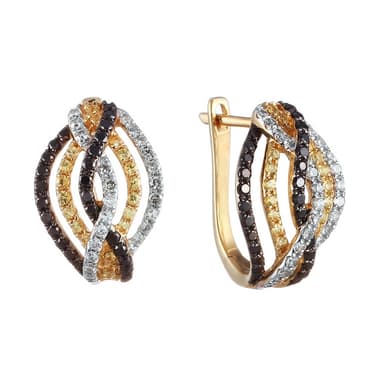 Серьги из золота 585 с бриллиантами