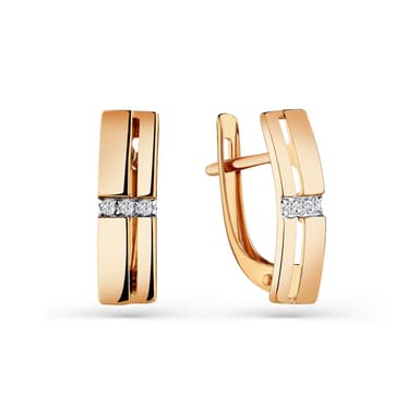Серьги из золота 585 с фианит