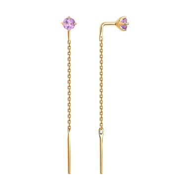 Серьги из золота 585 с аметистами