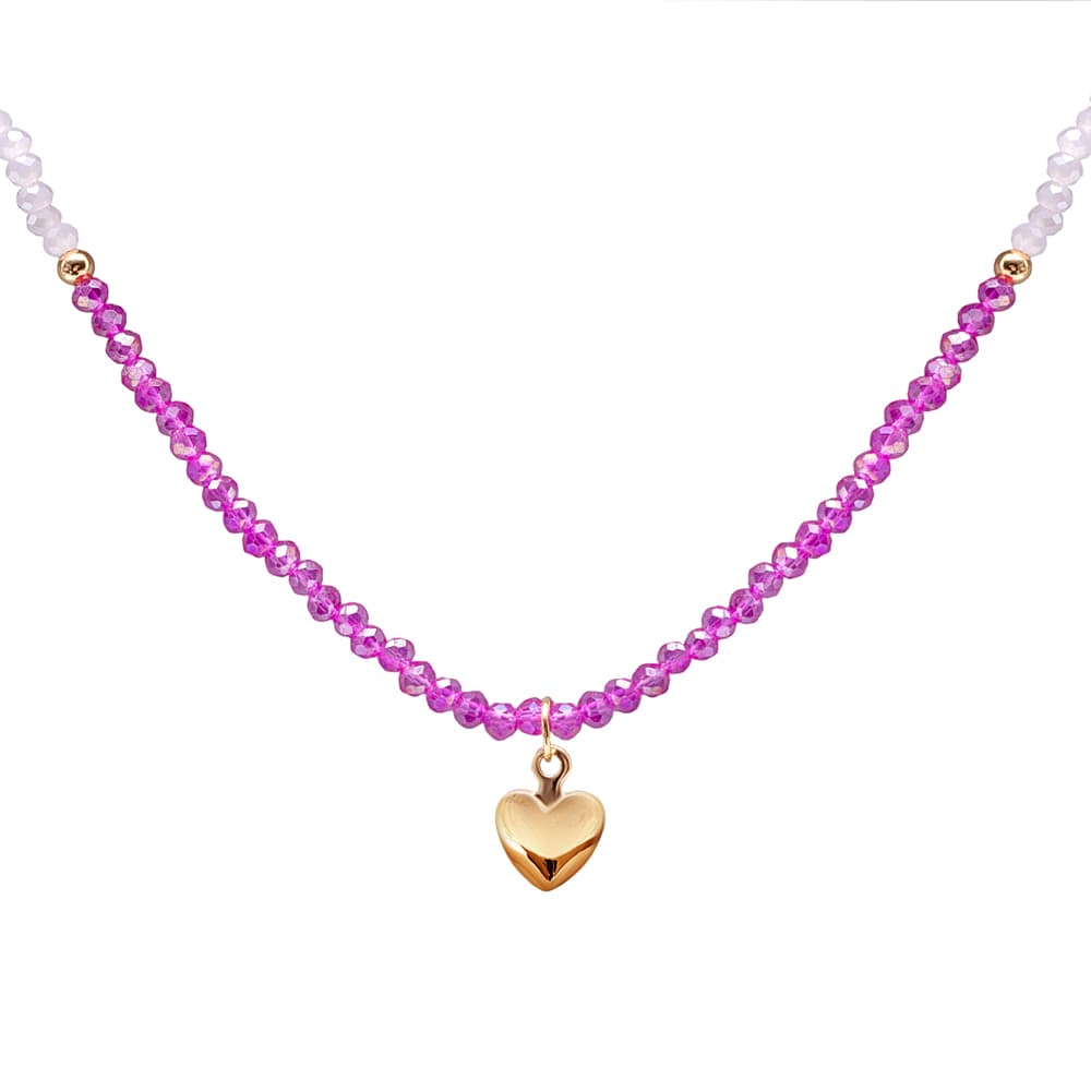 Колье из стали с ювелирным стеклом