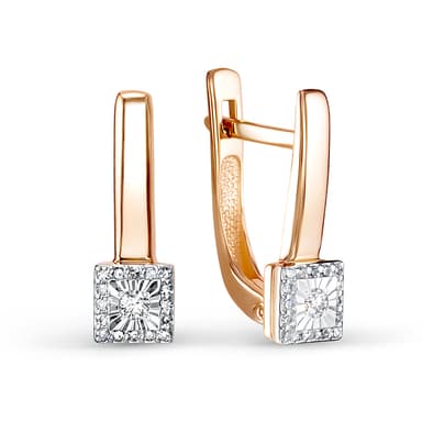 Серьги из золота 585 с бриллиантом
