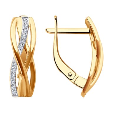 Серьги из Золота 585 с фианитами