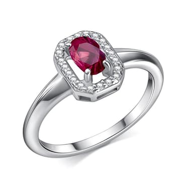 Кольцо из серебра 925 с рубинами