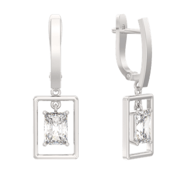 Серьги из серебра 925 с фианитами