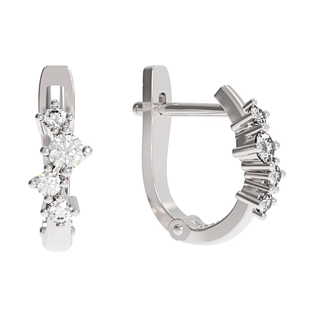 Серьги из серебра 925 с фианитами