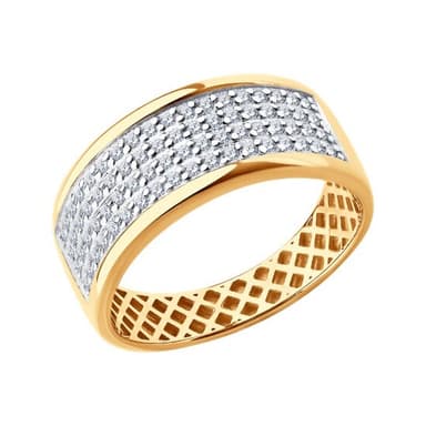 Кольцо из золота 585 с фианитами