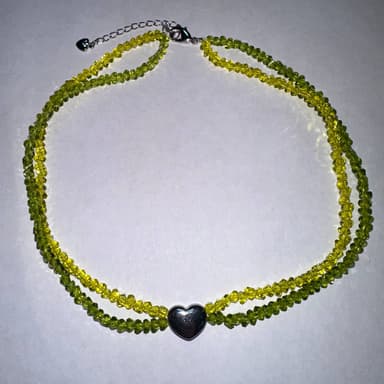 Колье из бижутерный сплава с ювелирным стеклом