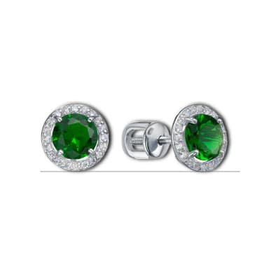 Серьги из серебра 925 с фианитами