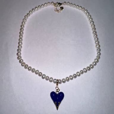 Колье из стали с жемчугом