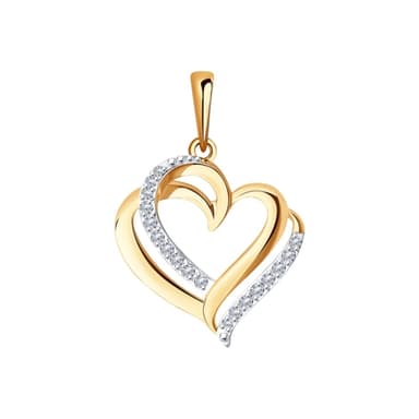 Подвеска из золота 585 с фианитами