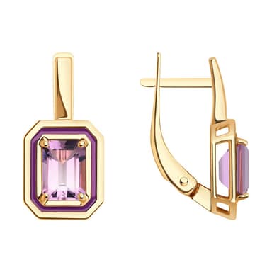 Серьги из Золота 585 с аметистами